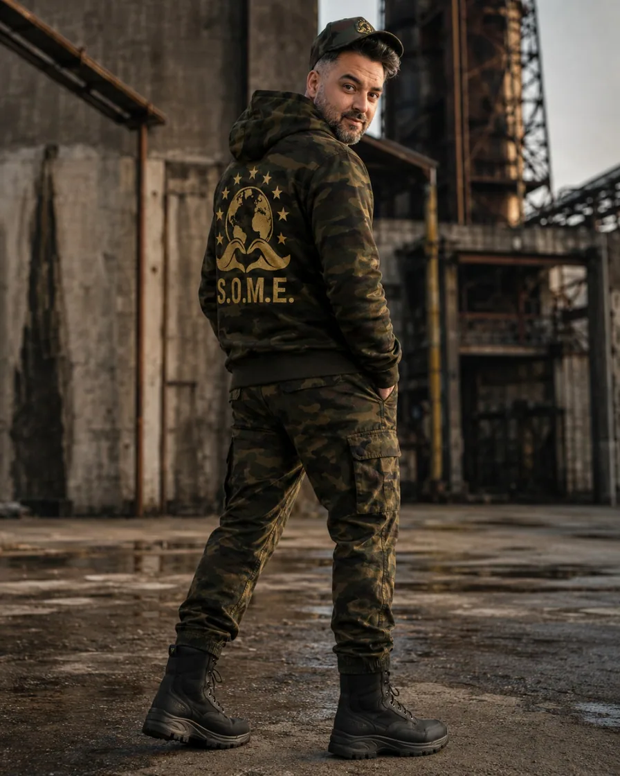 Conceptvisual van camouflagevariant S.O.M.E. in industriële setting